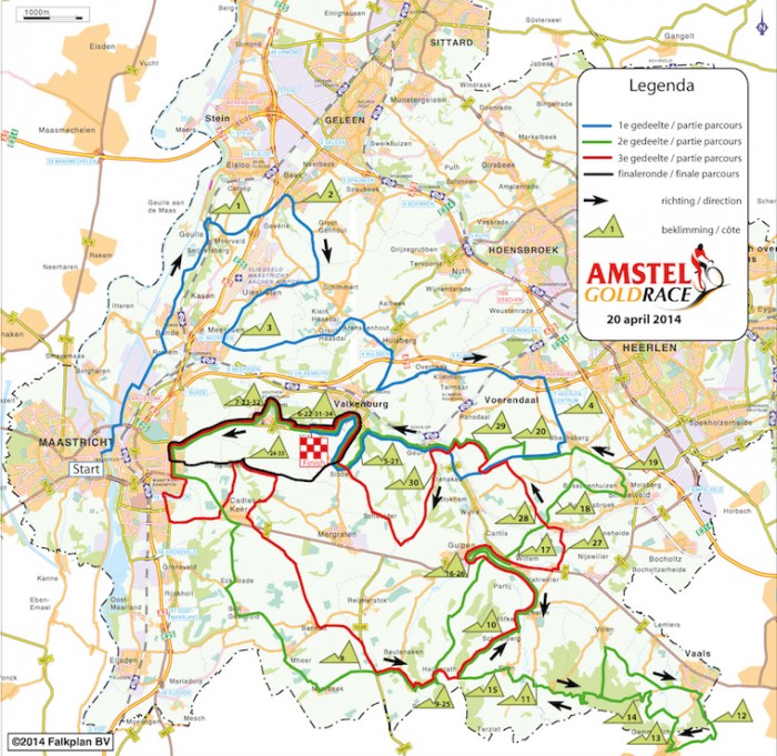 Map of 2014 Amstel Gold race