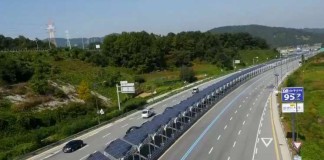 Solar powered bike lane in south korea
