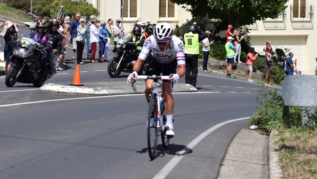 Peter Kennaugh on his way to winning the 2016 Cadel Evans Road Race