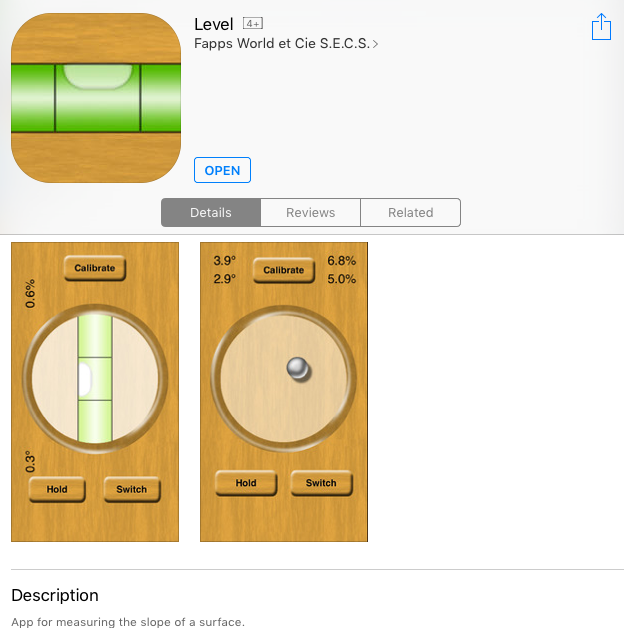 Level app in the Apple app store
