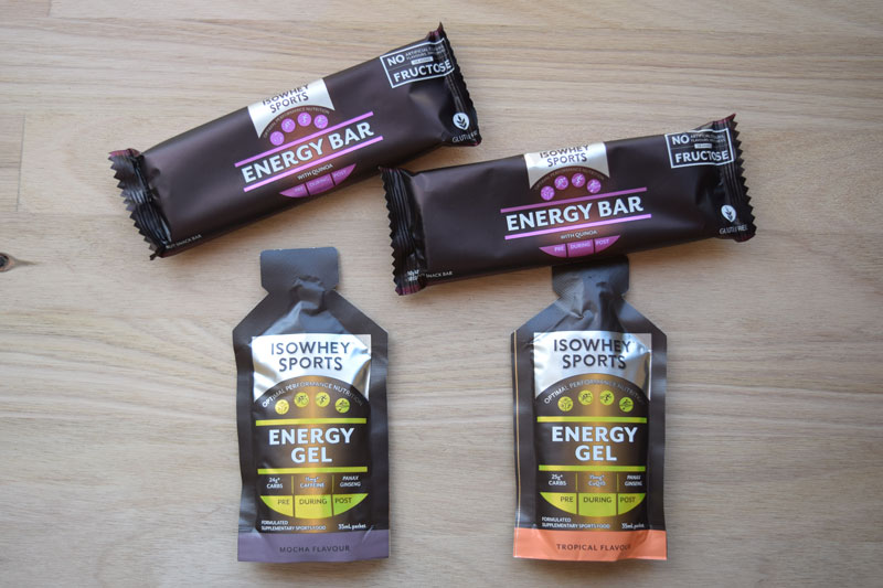 Isowhey Sports energy bars and gels