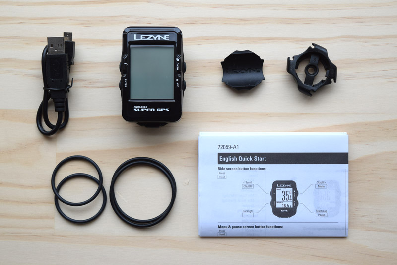 Lezyne Super GPS package contents
